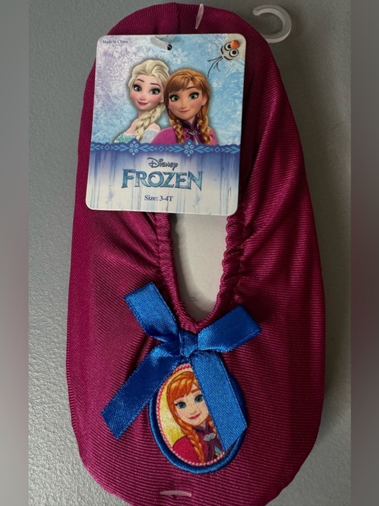 Disney Other - Disney frozen purple blue princess anna Satin Ballet Slippers with grip 3-4T